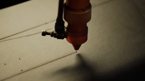 Laser cut leather Stock Footage 99815431