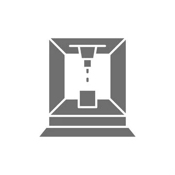 Laser cut machine gray icon. Isolated on white background Stock Illustration