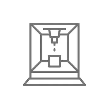 Laser cut machine line icon. Illustrazione stock