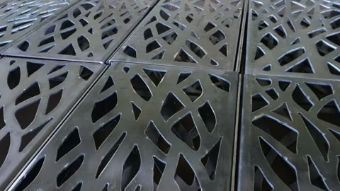 Laser cut metal panel .Black metal decorative frame. Stock Footage 277350219