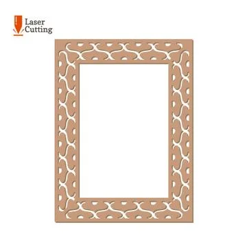 Laser cut panel. Vector frame template for cut on laser machine. Art silhouette Stock Illustration