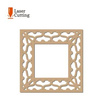 Laser cut panel. Vector frame template for cut on laser machine. Art silhouette 库存插图
