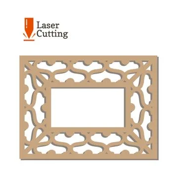 Laser cut panel. Vector frame template for cut on laser machine. Art silhouette Illustrazione stock