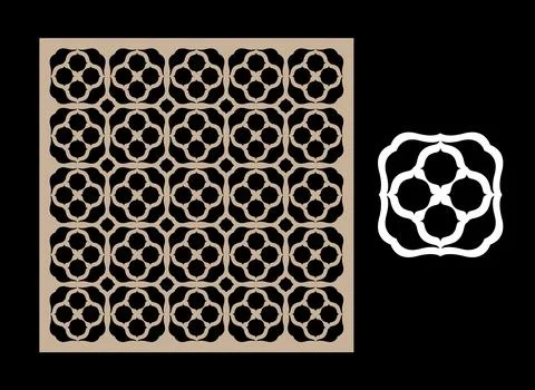 Laser cut pattern Stock Illustration