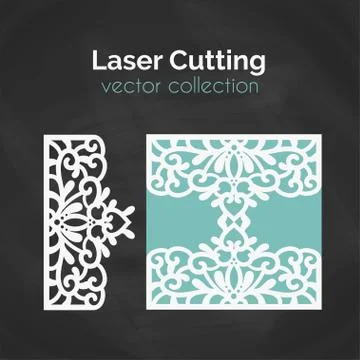 Laser Cut Template. Card For Cutting. Cutout Illustration Illustrazione stock