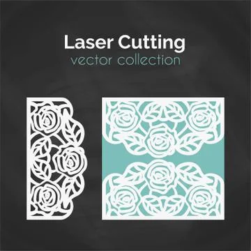 Laser Cut Template. Card For Cutting. Cutout Illustration Stock Illustration