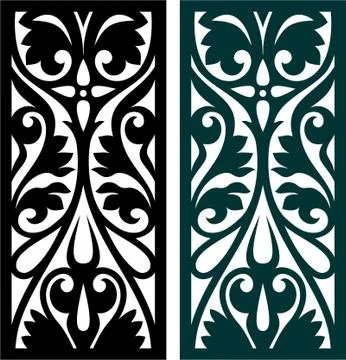 Laser Cut Template Leaf CNC Panels Stock Illustration