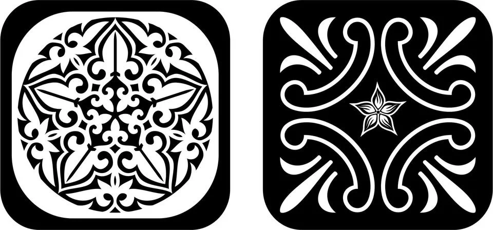 Laser cut template pattern vector Stock Illustration