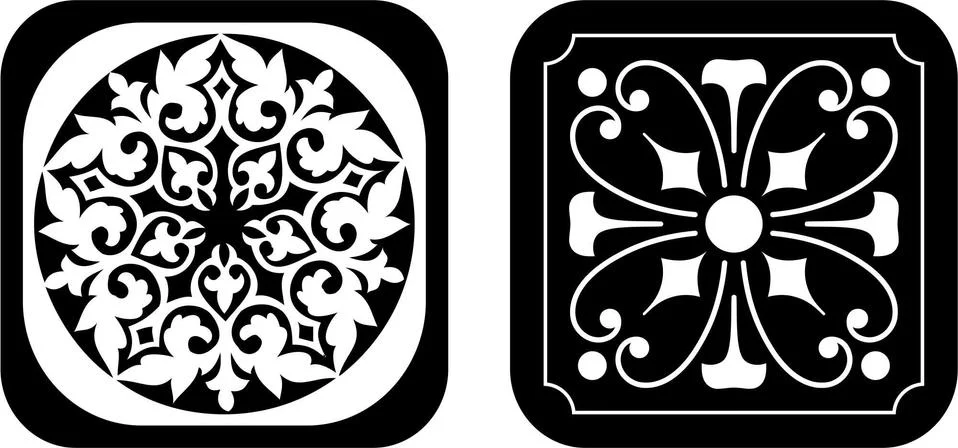 Laser cut template pattern vector Stock Illustration