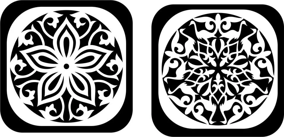 Laser cut template pattern vector Stock Illustration