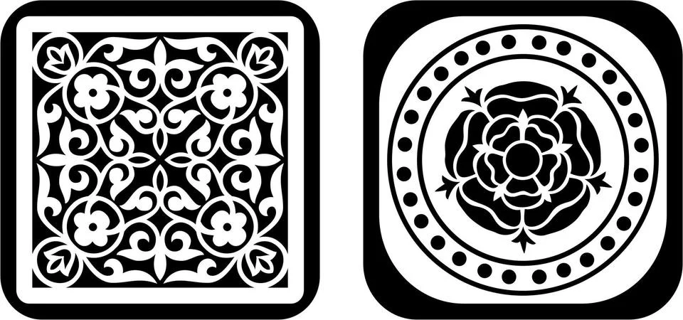 Laser cut template pattern, vector Illustrazione stock