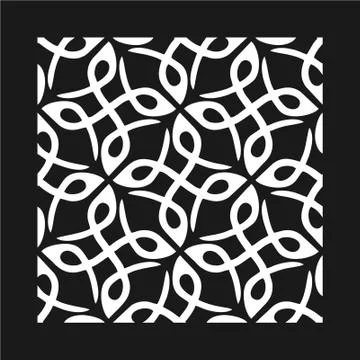 Laser-cut template pattern, vector Metal cutting or wood carving, panel design Stock Illustration