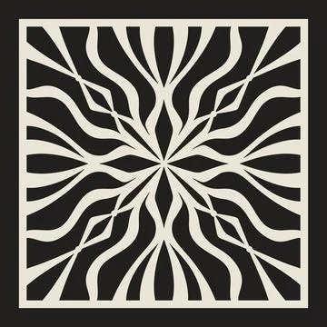 Laser cut vector Decotative panel. Cutout silhouette with geometric Ornament Stock Illustration