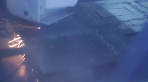 Laser cutter machine Stock Footage 39668248