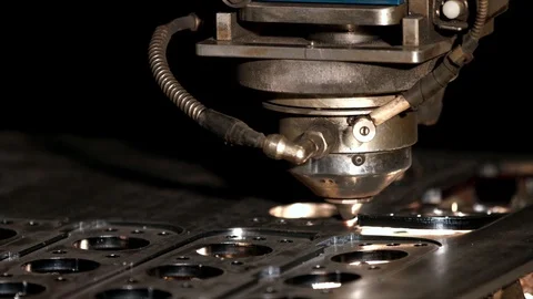Laser Cutter Sparks Stock Footage 105880489