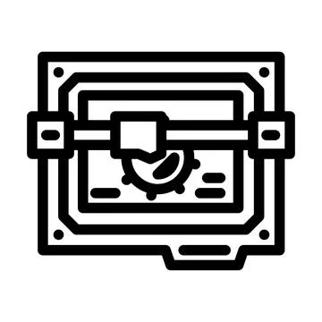 Laser cutter tool work line icon vector illustration Stock Illustration