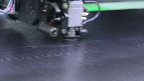 Laser is cutting leather. Laser machine. Video stock 73418500