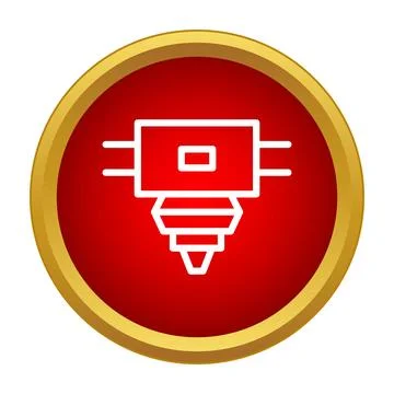 Laser cutting machine blueprint drawing icon symbol Stock Illustration