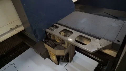 Laser cutting machine cuts the metal Stock Footage 70423834