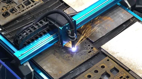 Laser cutting machine Stock Footage 64754877