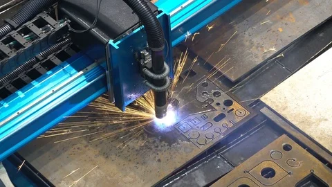 Laser cutting machine Stock Footage 83319551