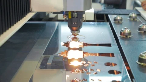 Laser cutting machine Stock Footage