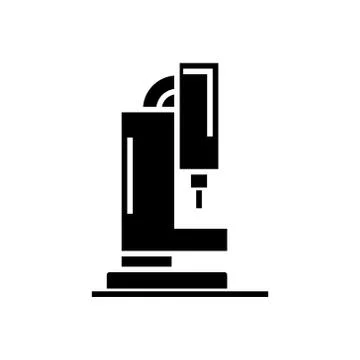 Laser cutting machine icon, vector illustration, black sign on isolated Stock Illustration