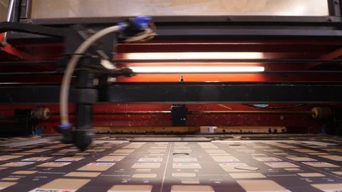 Laser cutting machine. The laser cuts the details. Stock Footage 130066290