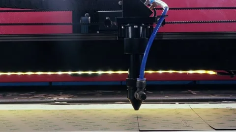 Laser cutting machine. The laser cuts the details. Stock Footage 130241526