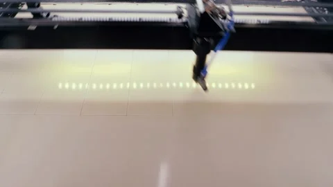 Laser cutting machine. The laser cuts the details. Stock Footage 130650292