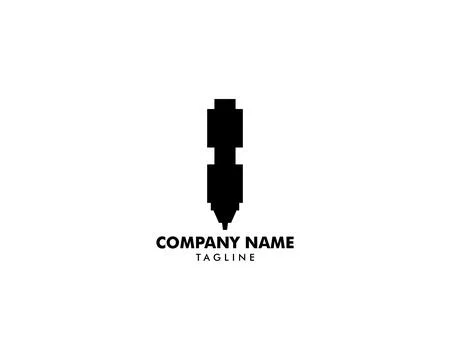 Laser Cutting Machine Logo Design Icon Vector Illustration, CNC Laser Machi.. Stock Illustration