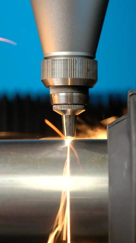 Laser Cutting Machine For Metal Pipes Vertical Video Video stock 334877468
