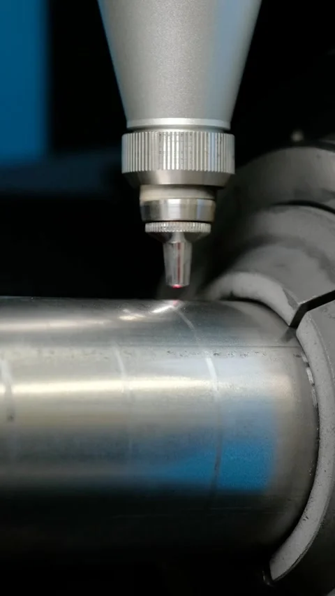 Laser Cutting Machine For Metal Pipes Vertical Video Stock Footage 334882186