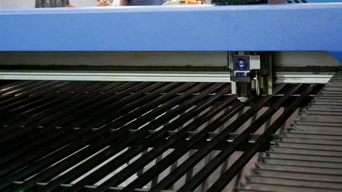 Laser Cutting Machine for Metal Sheet Stock-Footage 90395698