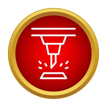 Laser cutting machine performing industrial metal processing icon Stockillustratie