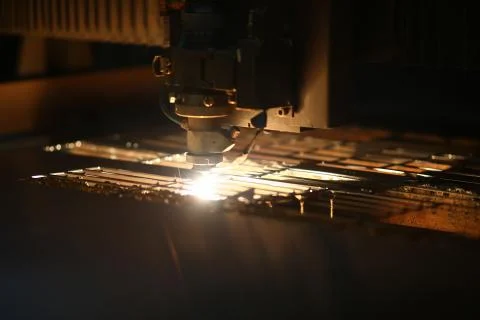 Laser cutting machine Stock Photos