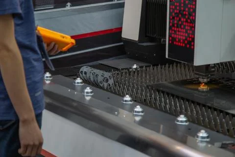 Laser cutting machine Stock Photos