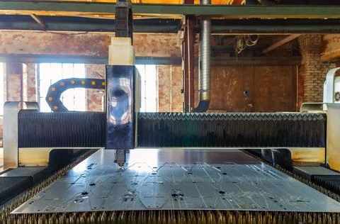 Laser cutting machine Stock Photos