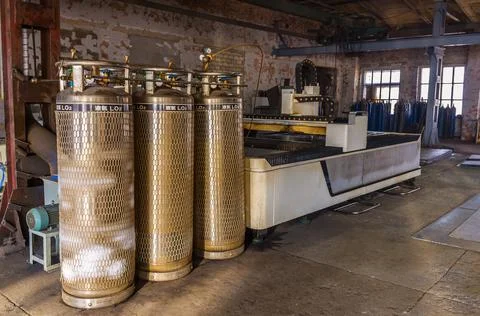 Laser cutting machine Stock Photos