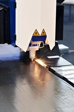 Laser cutting machine Stock Photos