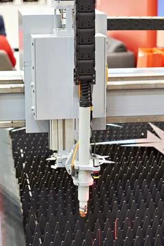 Laser cutting machine Stock Photos