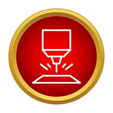 Laser cutting machine processing material icon design Stock Illustration