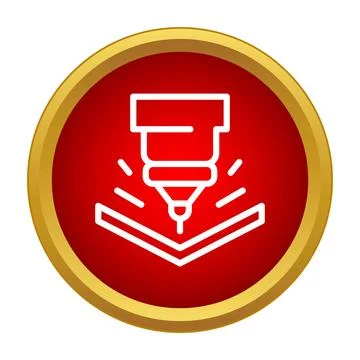 Laser cutting machine processing metal material icon Stock Illustration