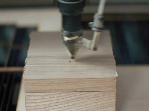 Laser cutting machine for wood Stock Footage 73504596