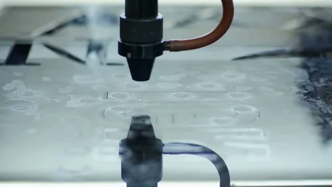 Laser Cutting Machine At Work. Acrylic Plastic Cutting Stock Footage 73221782