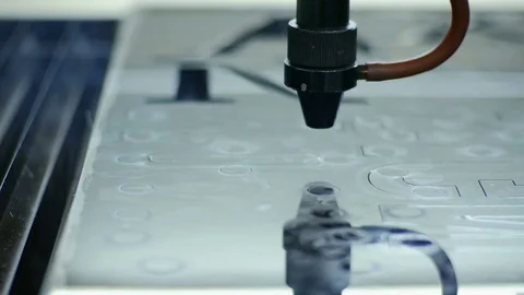 Laser Cutting Machine At Work. Acrylic Plastic Cutting Stock Footage 73221886
