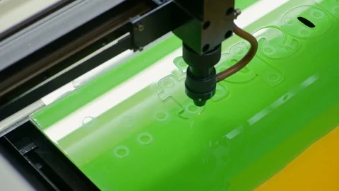 Laser Cutting Machine At Work. Acrylic Plastic Cutting Stock Footage 73224019