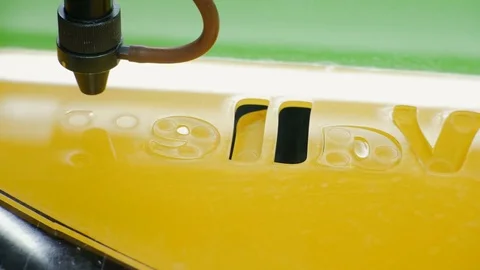 Laser Cutting Machine At Work. Acrylic Plastic Cutting Stock Footage 73224619