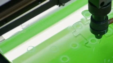 Laser Cutting Machine At Work. Acrylic Plastic Cutting Stock Footage 73225503