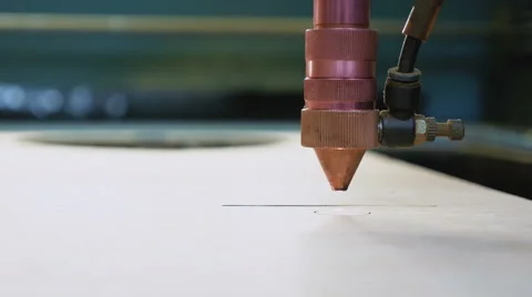 Laser cutting machine at work, close up Stock Footage 62788414